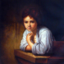 A Young Girl Leaning on a Window-Sill - Rembrandt Van Rijn